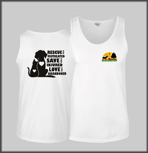 Mens Vest Top, Rescue, Save, Love